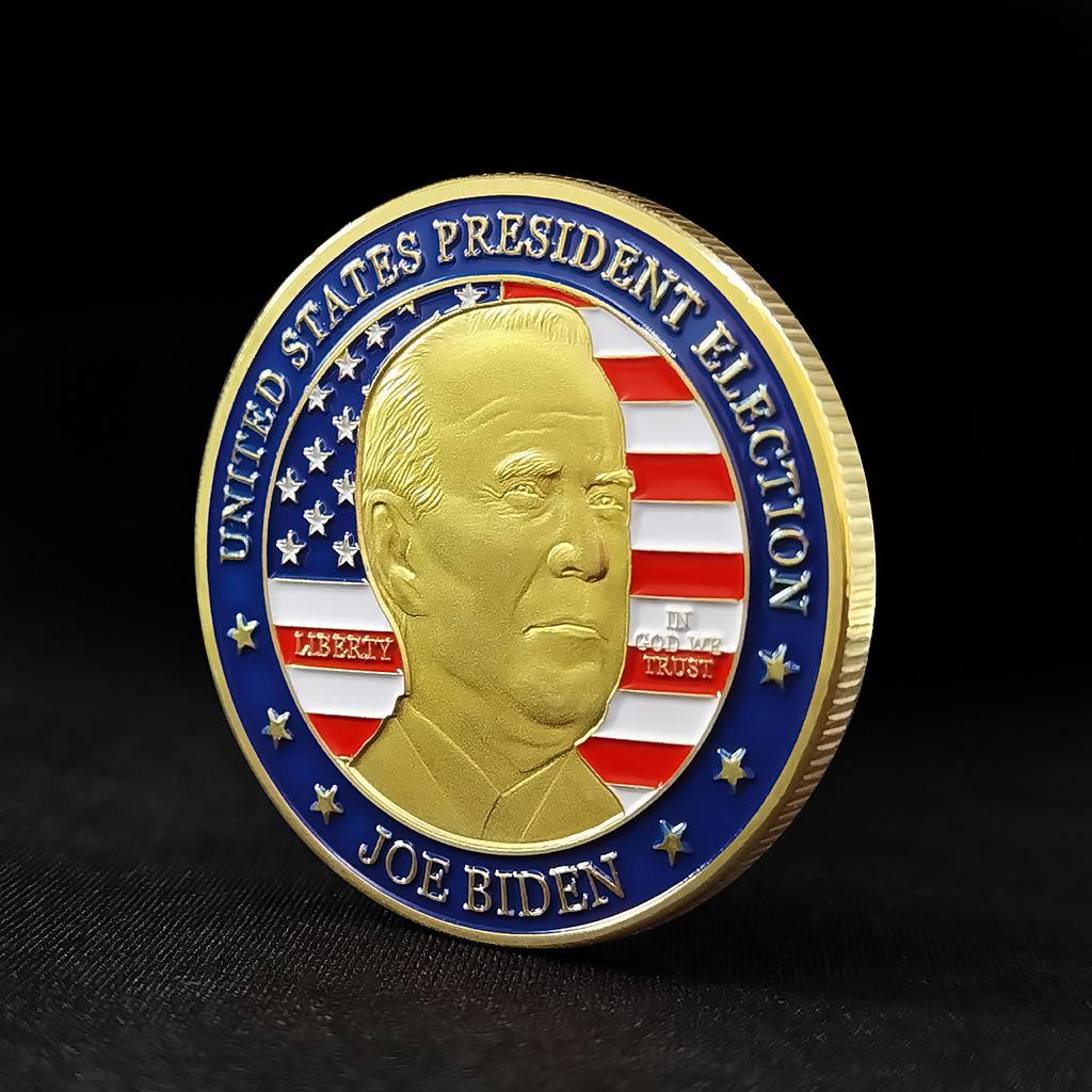 

2020 US presidential candidate, Biden, commemorative medal, American gold-plated craftwork, ornament, influential person, coin