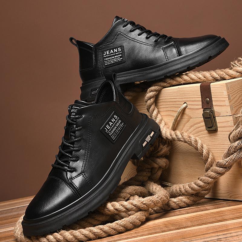 New Fashion Oxford Shoes Man Genuine Leather Casual Shoes Lace Up Office Style Business Shoes Classic Men's Sneakers Ankle Boots