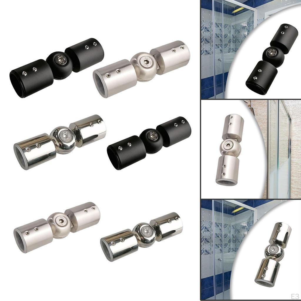 Corner Connector for Curtain Rods, Adjustable Angle, Universal Connection Bathroom Glass Doors,