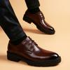 Men British Heightening Wedding Shoes Leather Shoes Casual Leather Business Dress Shoes