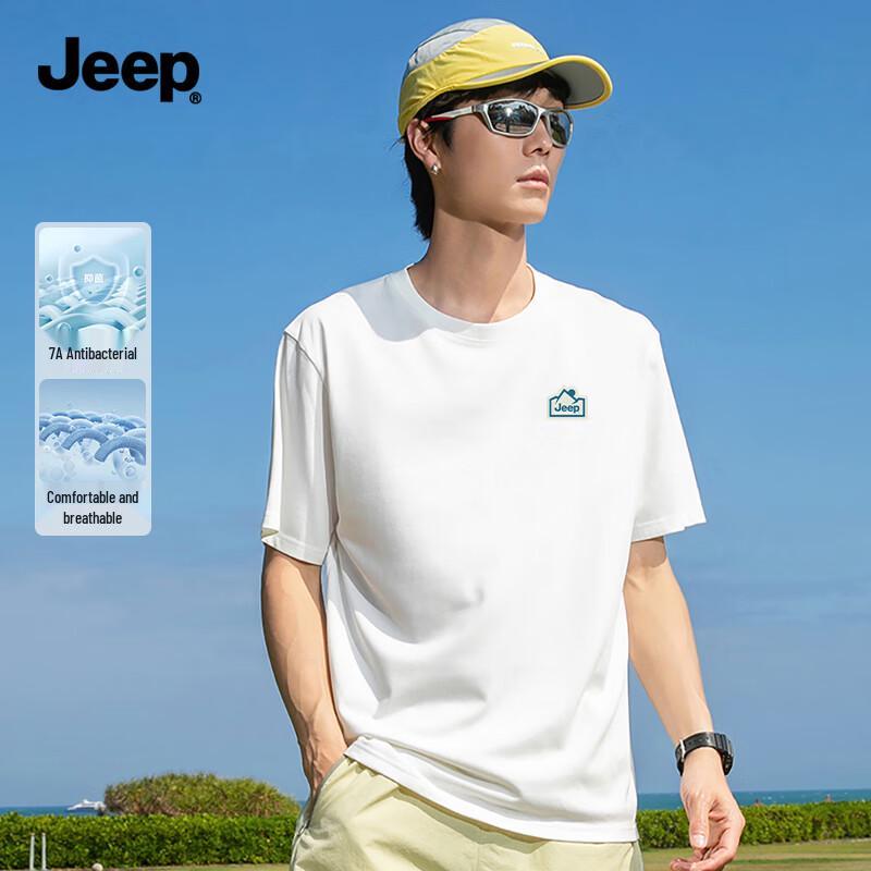 JEEP Men s Short Sleeve Breathable Anti-bacterial Casual T-shirt 2XL