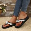 Fashion 2025 Fashion Pleated Flip Flops for Women Black Clip-Toe Flat Ladies' Slippers Summer Comfortable Outdoor Slides Mujer