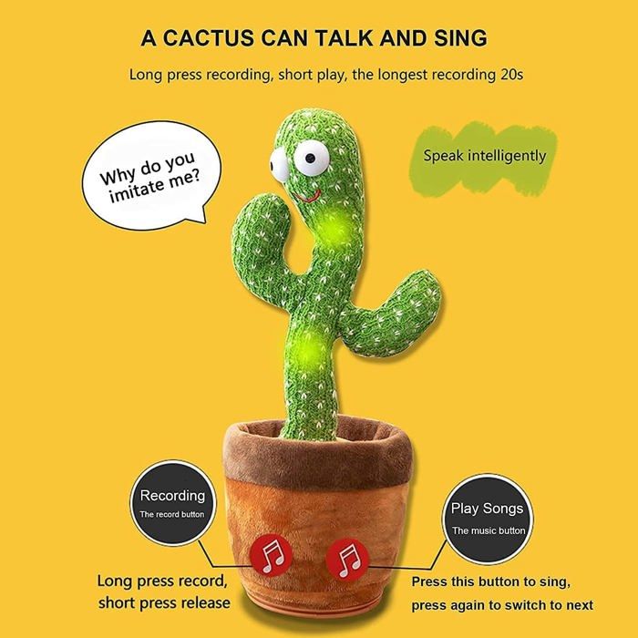 Plush Toy - CZYDDD - Dancing Cactus - 120 Songs - Voice Repetition - Luminous