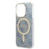 Guess GUBPP14XH4EACSB Case+ Charger Set iPhone 14 Pro Max 6.7" blue/blue hard case 4G Print MagSafe