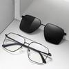 Magnetic Myopia Luxury Sunglasses Fashion Square Male Sun Glasses 2 In 1 Clip On Blue Light Blocking