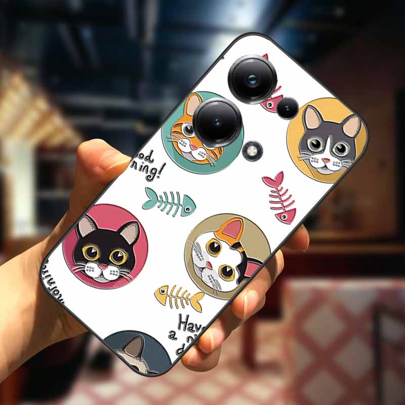 For Xiaomi Redmi Note 13 13pro 5G Case 3D Relief Flower Emboss Soft Silicone Cover For Redmi Note 13 pro Plus Owl interest Cases