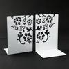 2 Pcs Metal Bookends L-Shaped Reinforced Support Book Holder with Non-Slip Pads