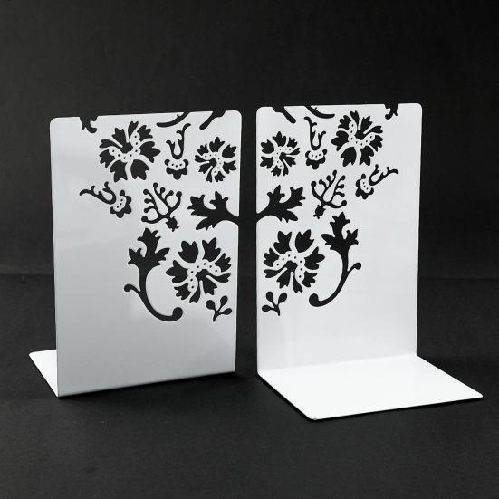 2 Pcs Metal Bookends L-Shaped Reinforced Support Book Holder with Non-Slip Pads