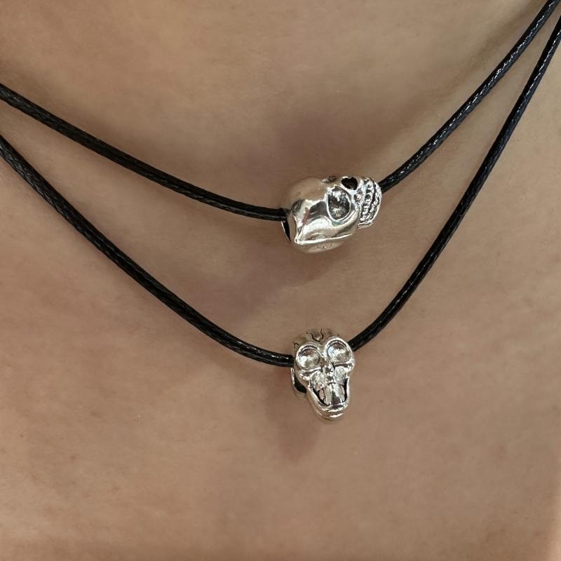 Retro Totenkopf Halskettenanhänger Antiker Acryl Schlüsselbein Kette Vintage Gotischer Schmuck Geschenke Skelett Choker Halsketten