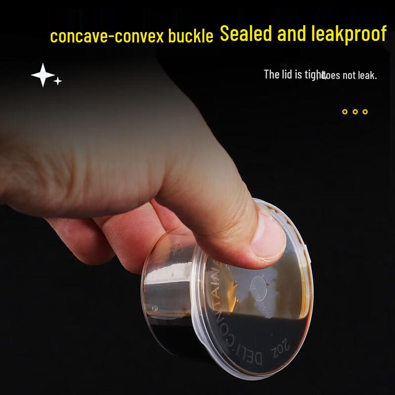 Disposable Plastic Sauce Cups with Attached Lids