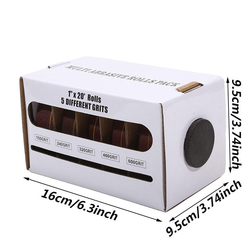 4/5/6 rolls of sandpaper dry abrasive tape with removable sandpaper bag with cloth dispenser