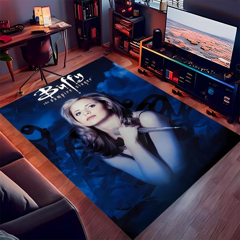 Buffy the Vampire Slayer1 Printed Absorbent Washable Carpet, Non-Slip Bathroom Mats, Kitchen Rugs, Yoga Mat,Living Room Entrance, Camping Picnic Rugs