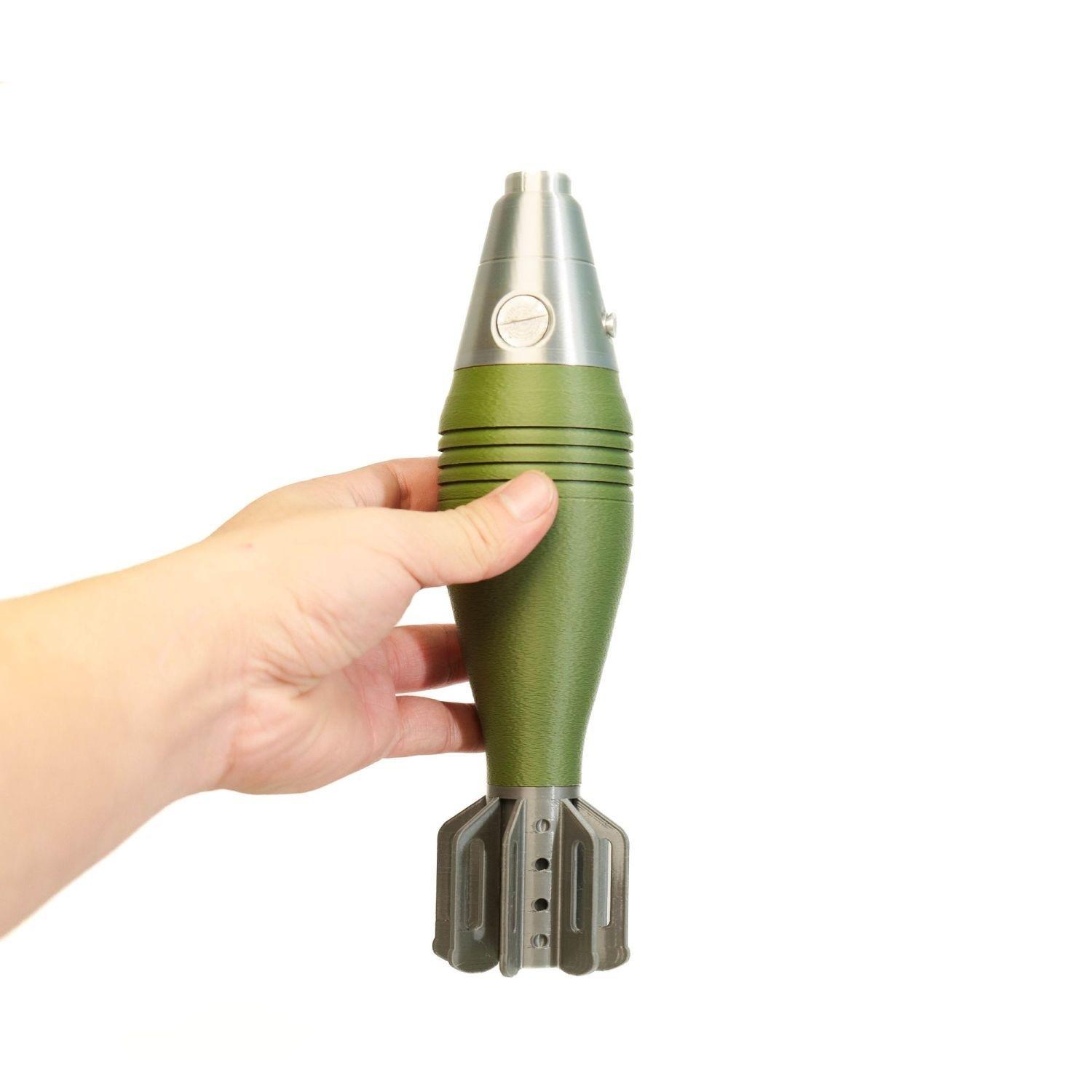 

1Pc M2 60mm Mortar Shell Model -3D Printed Realistic Replica, Non Functional Military Decoration for Home/office, Secure Storage
