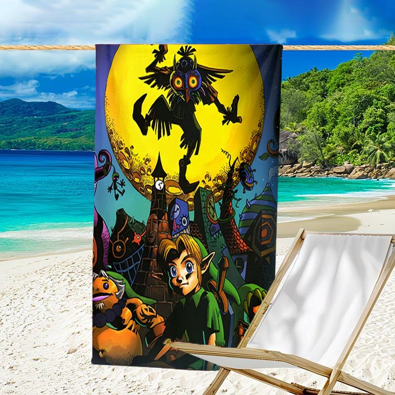 1pc Game Zelda Beach Towel, Beach and Seaside Swimming Pool Equipment, Fashion Pattern, Rectangular, Travel Essentials
