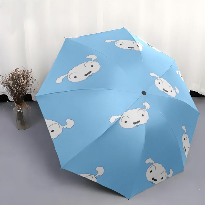 1pc Crayon Shin-chan Dog Automatic Open/close Folding Portable Umbrella with 8-Rib Structure for Women/Men, All-Season Use  a0901004