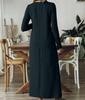 2025 Autumn/Winter Elegant European & American Solid Color Long Sleeve Slimming Maxi Dress