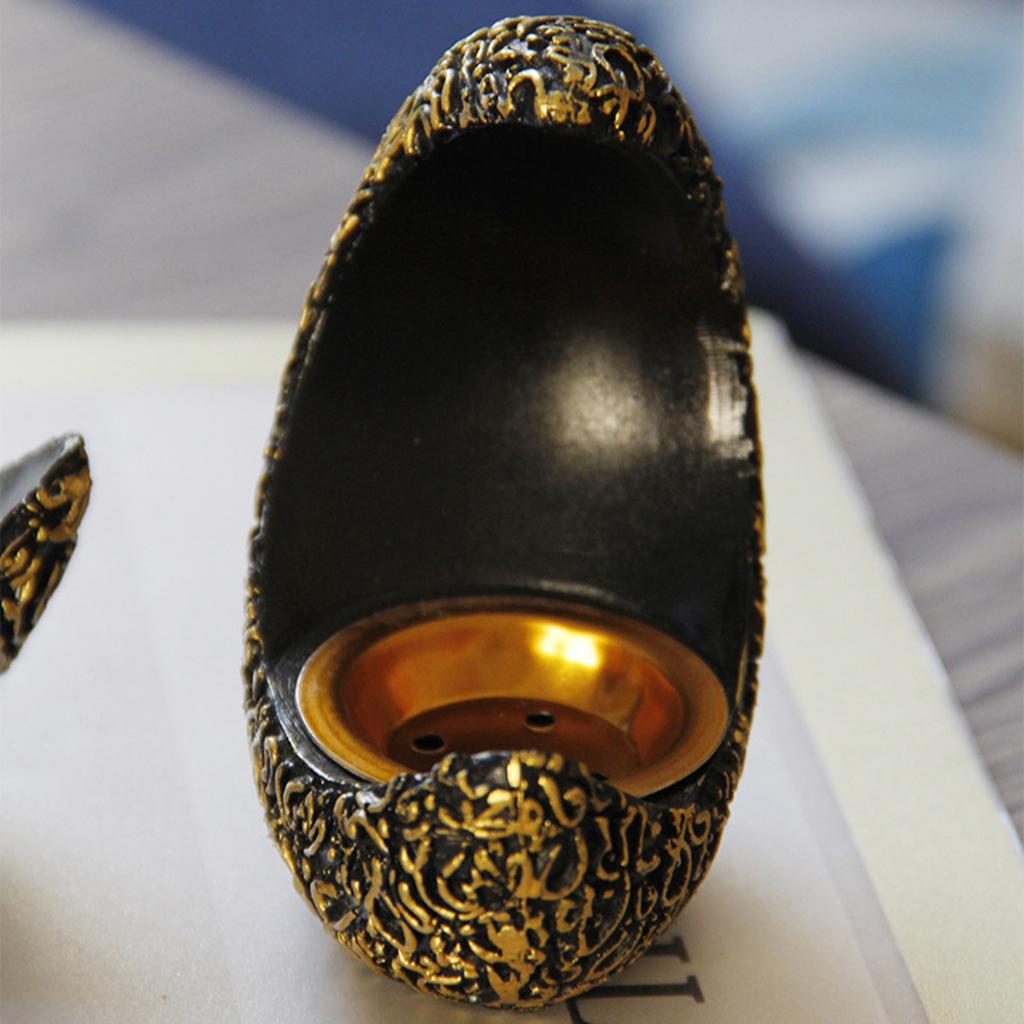 Elegant Incenses Burners Resin Burners Moon Shape, Perfect for Home Office Creating Serenes Atmospheres Black/White/Blue