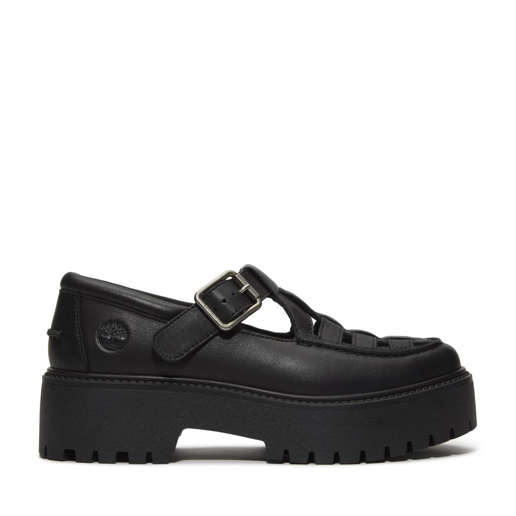 Timberland Stone Street Buckle Black Full Size Shoes, Women's, TB0A4188W021, Grain, 6.0 / 23.0cm
