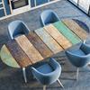 Oval Wood Grain Tablecloth Fitted Tablecloth with Elastic Edges Rustic Waterproof Table Cover for Home Farmhouse Indoor Outdoor Dining