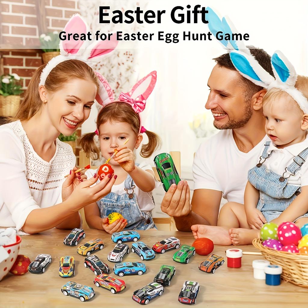 Mini Alloy Toy Cars Set with Storage Box Pull Back Vehicles for Kids