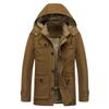 Men's Cross-Border Casual Fleece-Lined Cotton Jacket - Warm Mid-Length Trench for Autumn/Winter