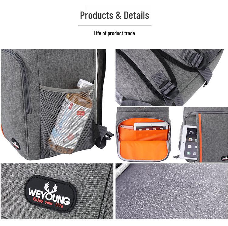 Large Capacity Waterproof Insulated Picnic Backpack - Leakproof Ice Pack Shoulder Bag