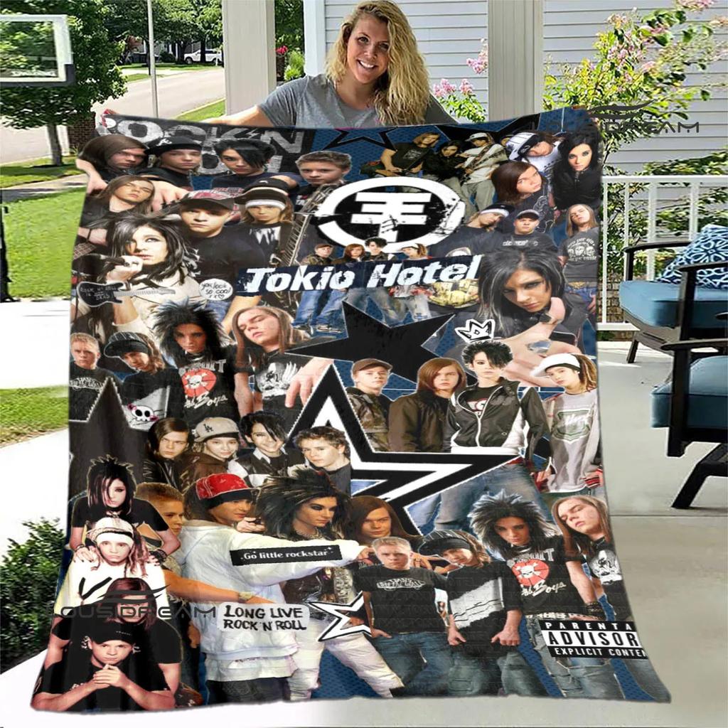 Dětská přikrývka s potiskem kapely Tokio Hotel Dětská Hřejivá přikrývka Flanel Měkká útulná deka Rozkládací pohovka Deka Cestovní deka Dárek k narozeninám