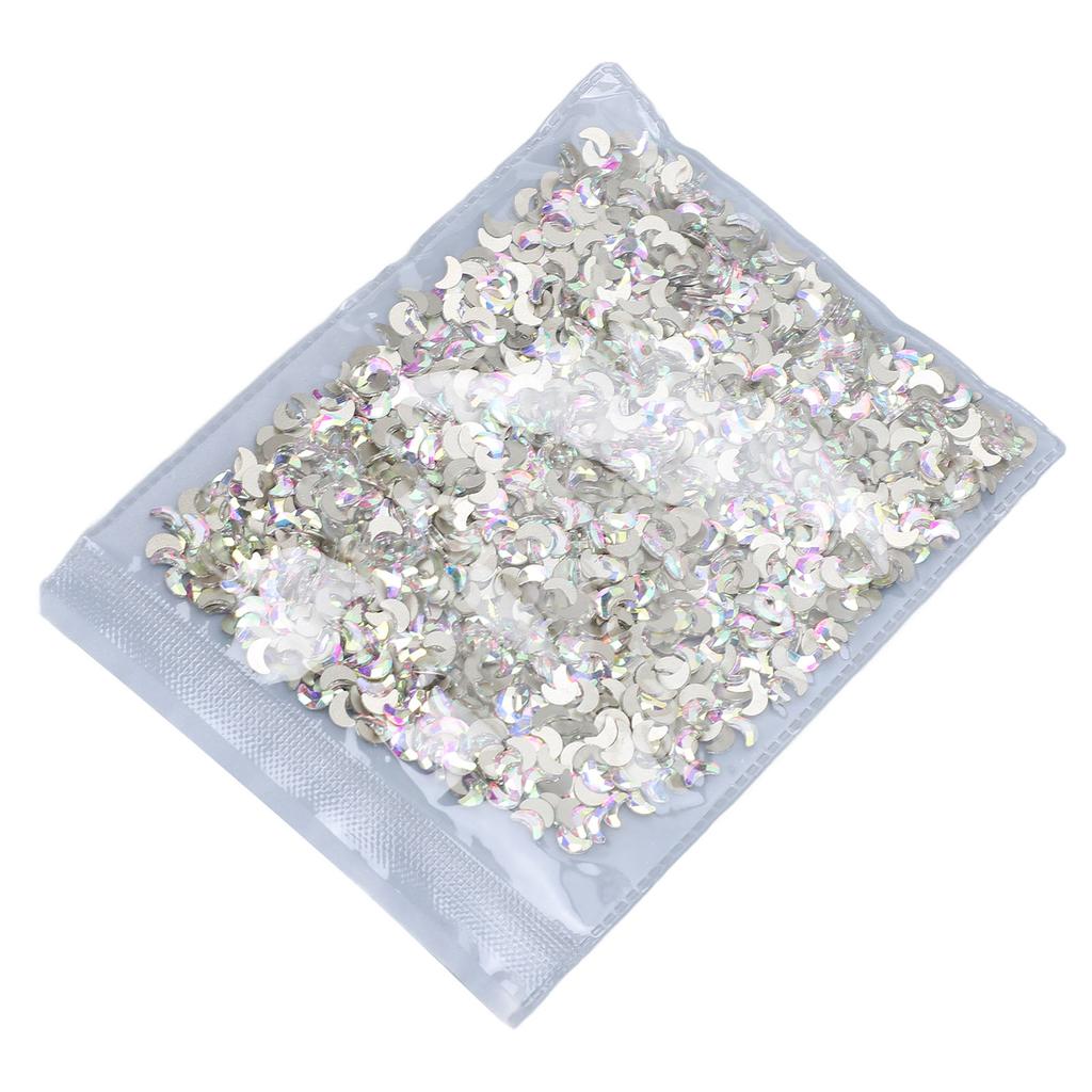 Crescent Moon Rhinestone Flatback Nail Art Jewelry Glittering Secure Fit Moon Nail Diamonds DIY