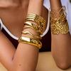 Youthway Chunky Cuff Bracelet For Women Minimalist 18K Gold Plated Stainless Steel Open Bangle Simple Fashion Jewelry Gift