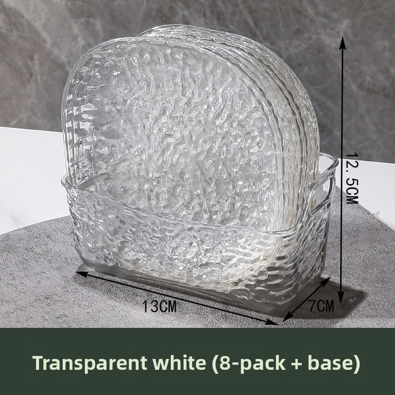 Light luxury simple glacier pattern household bone spitting saucer dining table garbage tray transparent desktop bone spitting saucer small plate