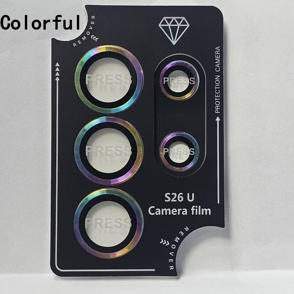 Protector de cristal templado con anillo metálico para lente de cámara para Samsung Galaxy S26 Ultra Edge S25 S24 S23 Plus. Tapa protectora antiarañazos.