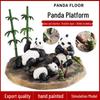 Giant Panda Bamboo Shoot Toy Set: Children's Zoo Simulation Ornament
