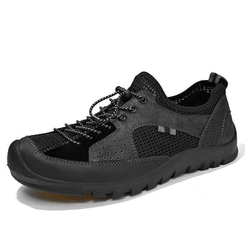 KN's Same Outdoor Hiking Shoes Men's Summer Hollow Breathable Mesh Shoes Men's One-pedal Non-slip Sports and Leisure Shoes