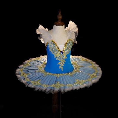 European American Girls Strappy Ballet Tutu Little Swan Dance Performance Dress