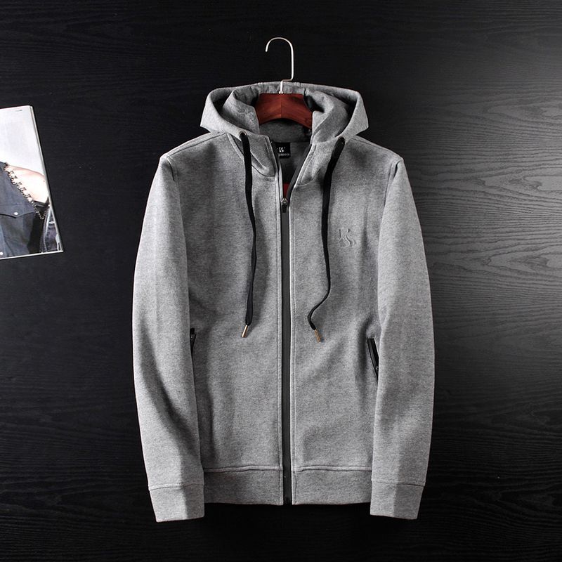 Export Tail Order Space Cotton Cardigan Zipper Sweatshirt Men s Hooded Export Original Order Cut Label Outdoor Trendy Brand Jacket Outwear Gray 2XL