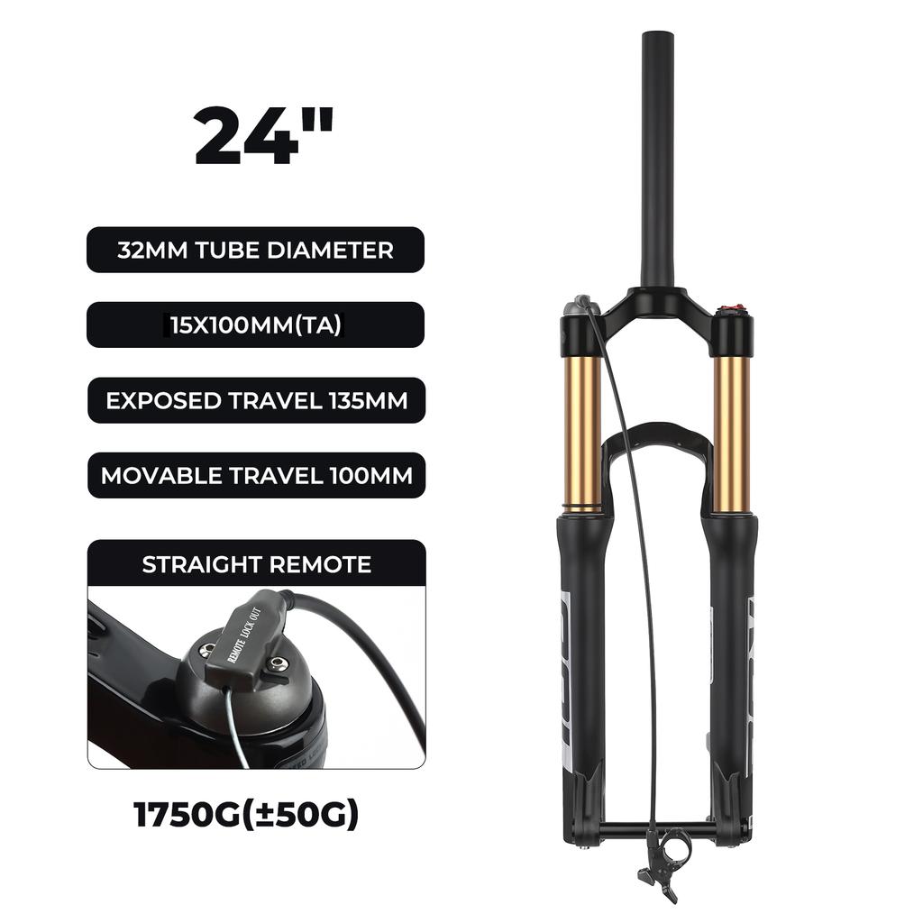 BOLANY Suspension Fork Mountain Bicycle 20/24 Inch Disc Brake Straight Tube Travel 100/135mm Bicycle Accessoires