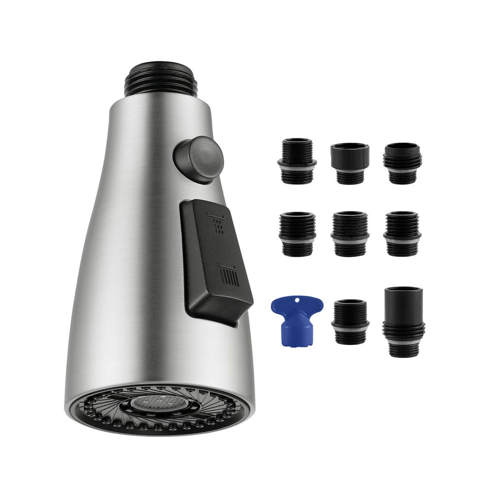 Küchenarmatur Kopf Ersatz, Premium 3-Funktions Auszieh-Sprühkopf mit 9 Adaptern, Küchenspülenarmatur Kopf Kompatibel