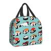 Japanese Anime Food Sushi Cat Lunch Bag Women Children Insulated Lunch Box for Work School Custom Portable Bento Tote Bags