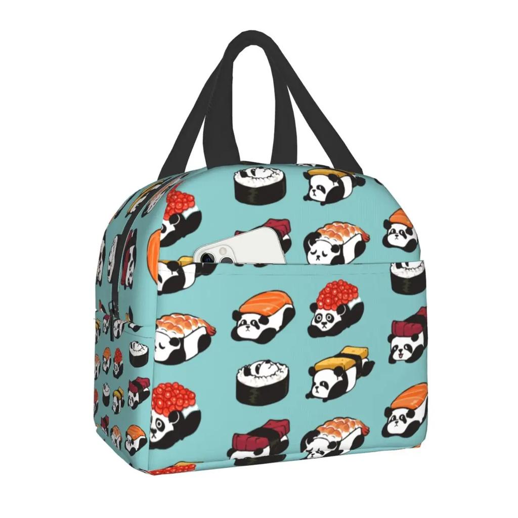 Japanese Anime Food Sushi Cat Lunch Bag Women Children Insulated Lunch Box for Work School Custom Portable Bento Tote Bags