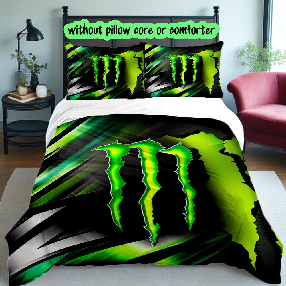Monster Bettbezug-Set - Ohne Füllung & Steppdecke, Leicht, Maschinenwaschbar, Anime-Stil Gaming Bettwäsche-Set