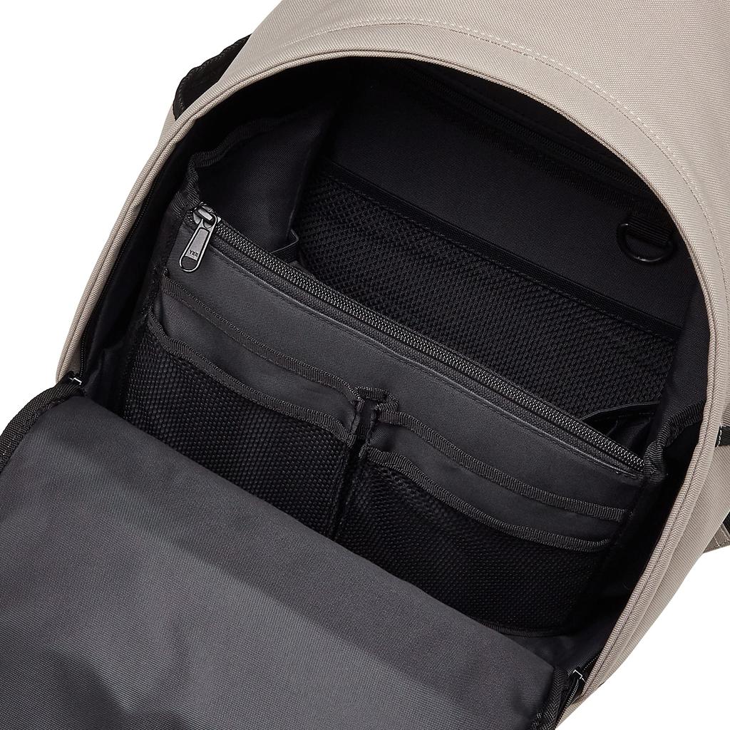 Kangol Leather Tag Daypack Backpack with Inner Bag, Beige, Free Size
