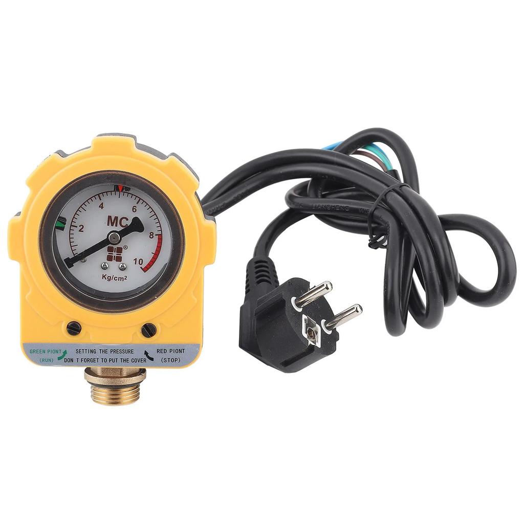10 Bars Pressure Switch 220V 10 Pressure Controller Unit Electronic Switch for Water Pump (EU Plug) Pressure Control Switch
