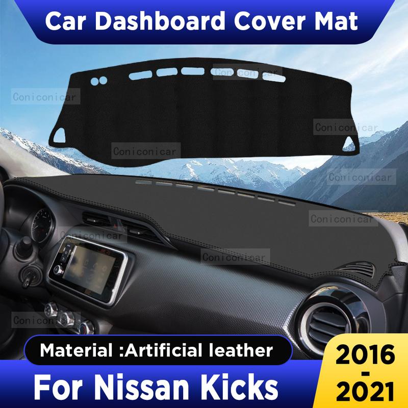 For Nissan Kicks 2016-  2018 Car Dashboard Cover Mat Dash Board Sun Shade Pad Anti-UV Artificial Leather Accessories