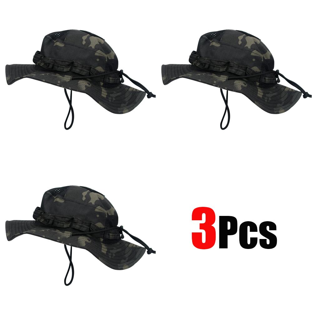 1 pièce/3 pièces Chapeau Boonie Camouflage Protection Solaire Respirant Chapeau Bob Homme Plein Air Randonnée Chasse Pêche Coupe-vent Chapeau de Pêcheur