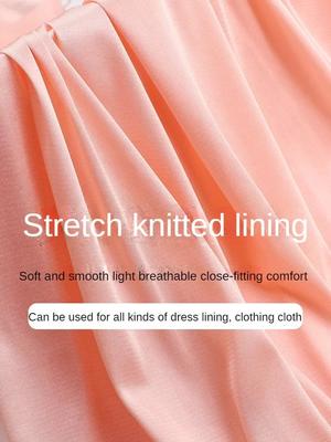 Stretch Knitted Lining Fabric Chiffon Thin By The Meter for Clothes Coat Dress Skirt Liner Hanfu Sewing Cloth Smooth White Blue