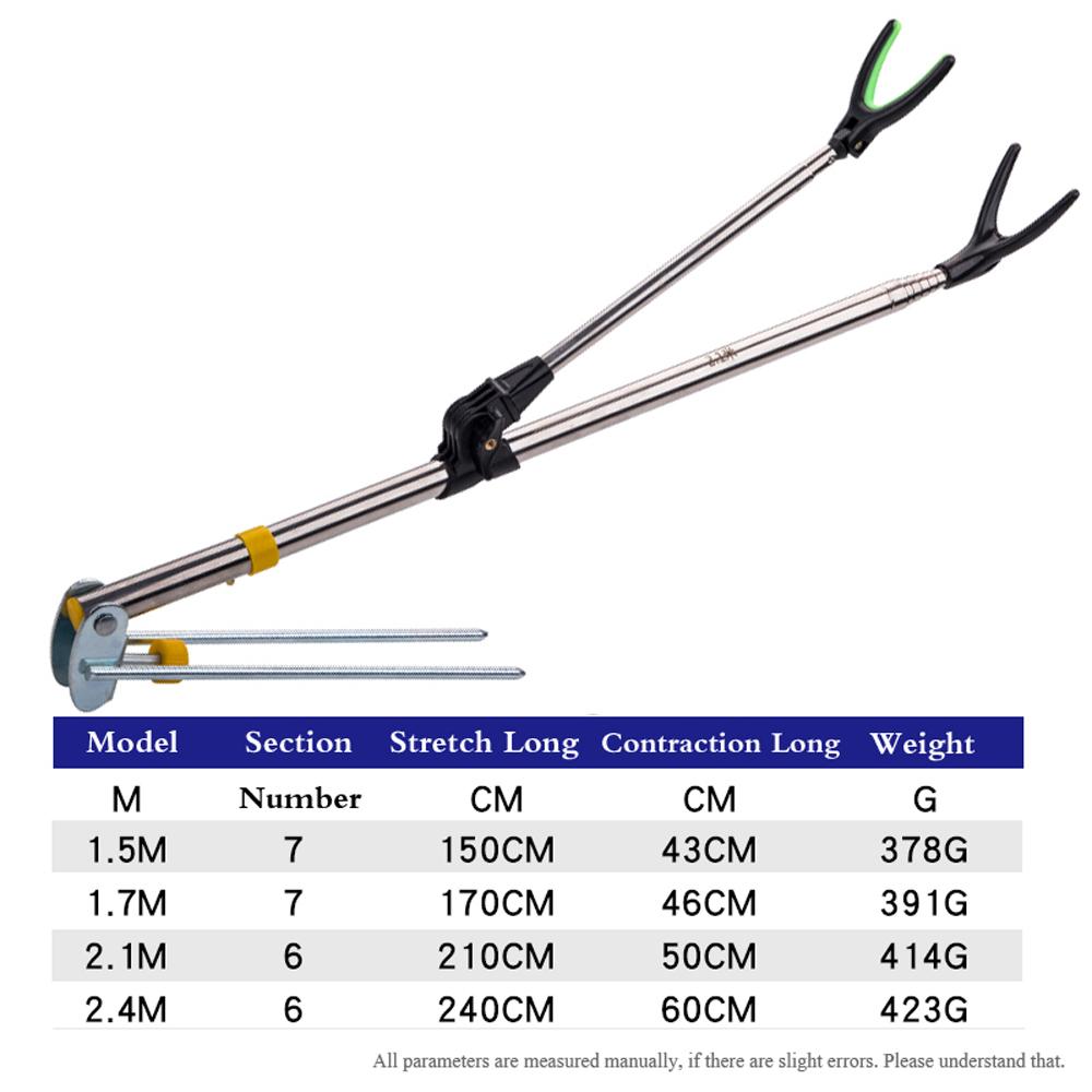 

Регулируемая подставка для удочек для двух удилищ Держатель Стойка Подставка для удилища Инструмент Нержавеющая сталь 360 Вращающиеся Рыболовные инструменты Аксессуары 1.7m