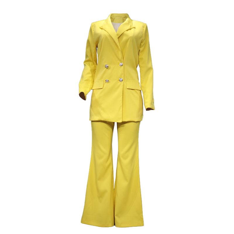 ZL1775 Damen Herbst 2025 Einfarbig Lässig Weitbeinige Hose & Blazer Set