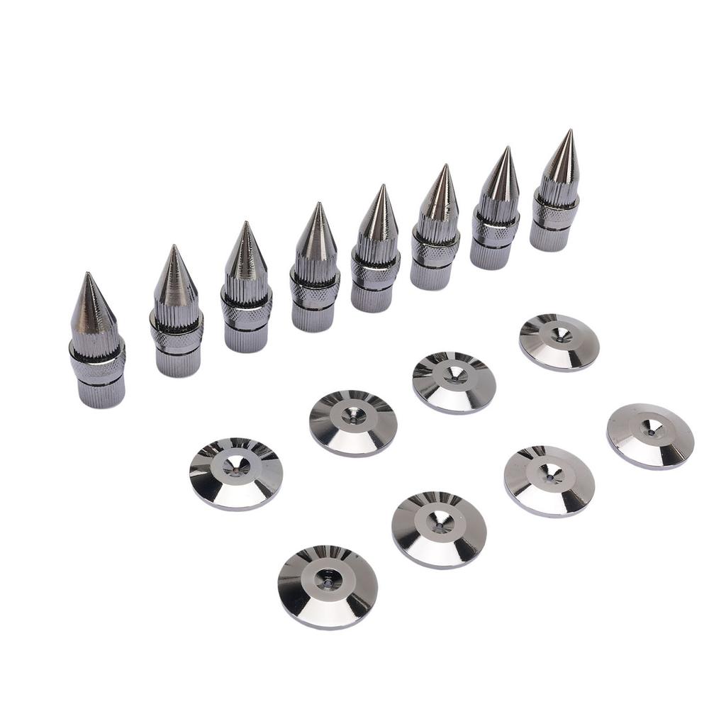 8 Stück Lautsprecher Spikes Pads Set Kupfer Höhenverstellbar Plattenspieler Lautsprecher Stoßdämpfungsfüße Set für