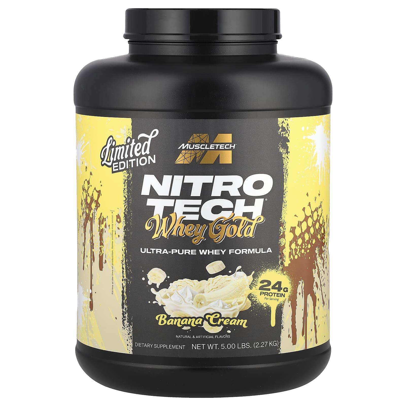 

Nitro Tech® Whey Gold, Banana Cream, 2.27Kg (5Lbs)