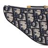 Dior SaddleOBLIQUE Sheepskin Saddle Bag Wallet Womens Blue